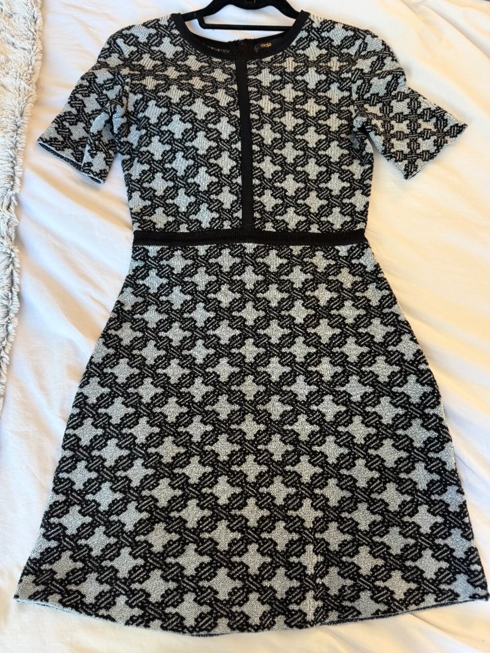 Maje Romane Printed Short Sleeve Dress
